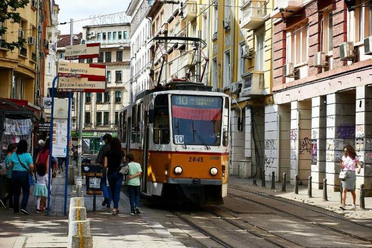 Трамвай на улицах Софии