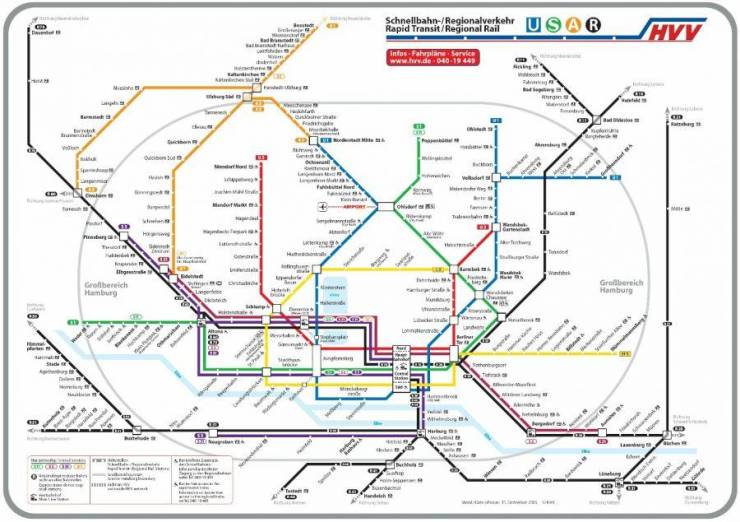 خريطة النقل العام في هامبورغ