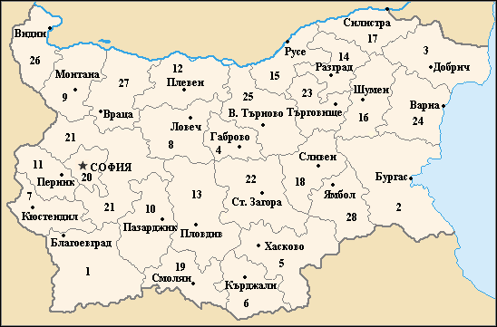 Административное деление Болгарии