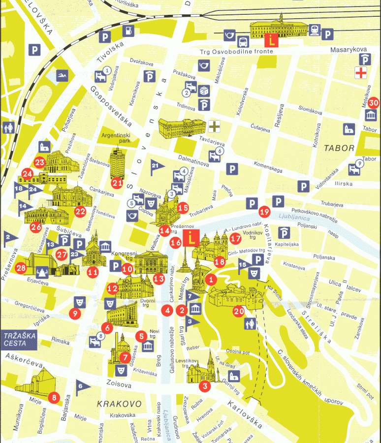 Туристическая карта Любляны