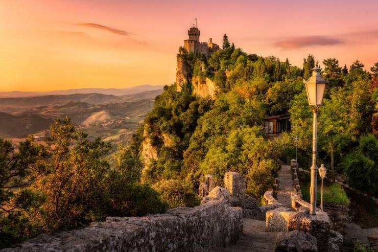 Towers San Marino sunrise