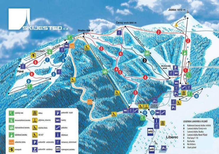 Схема лыжных спусков