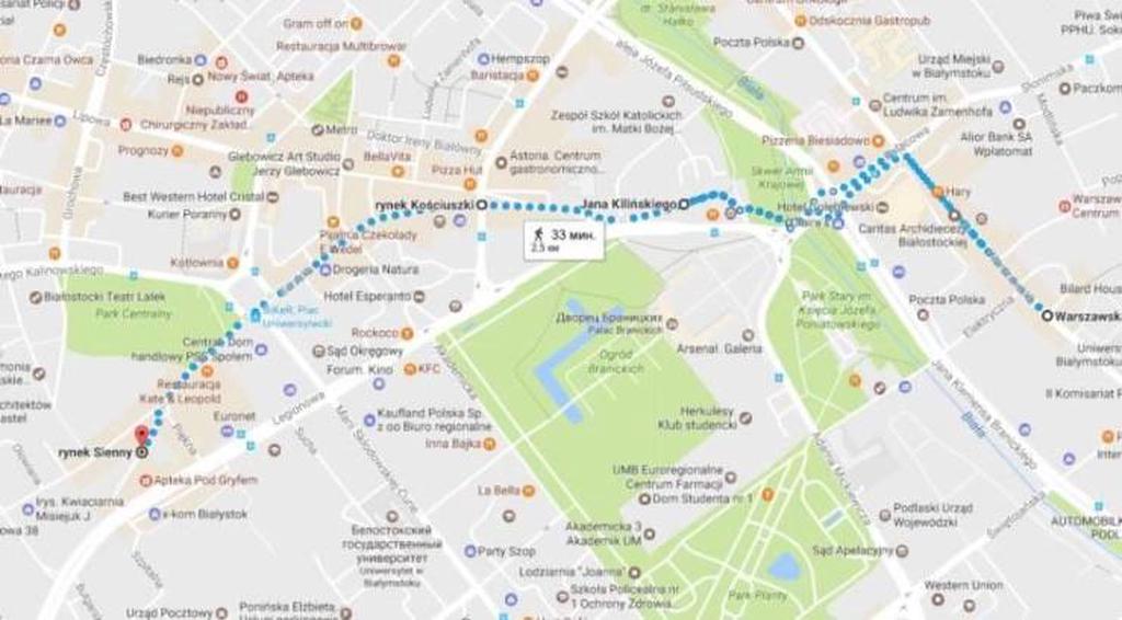 Маршрут по историческому центру - карта