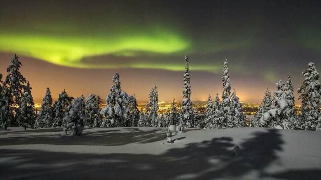 Северное сияние в Лапландии