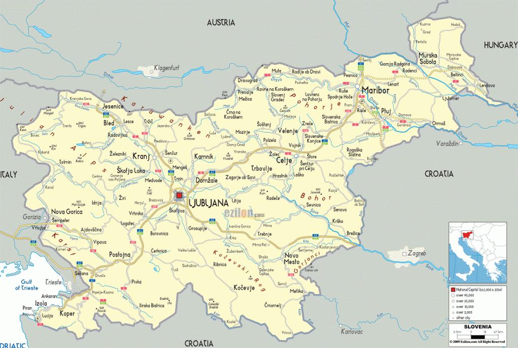 Карта Словении